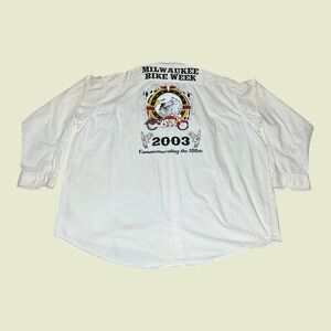 Luna Pier Mens 3XL White 2003 Milwaukee Bike Week 100th‎ Anniversary Shirt Eagle